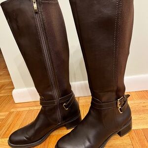 Franco Sarto knee high brown leather boots size 7.5